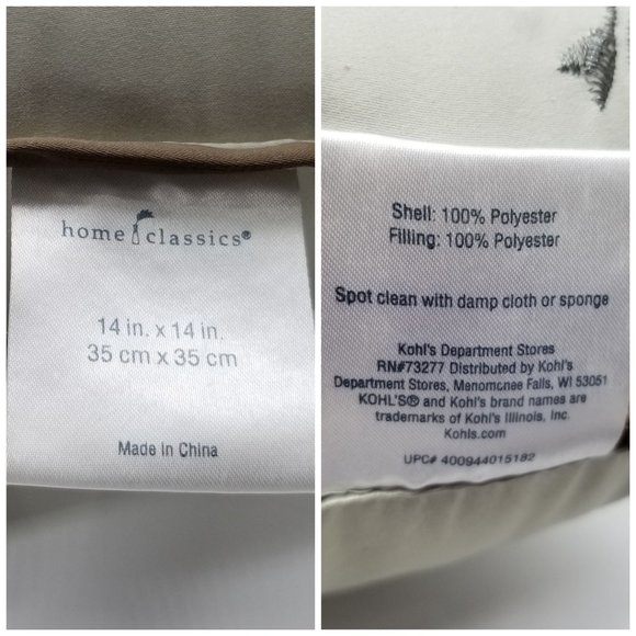 Home Classics Pillows Decorative Accent Brown Beige Silver Set of 3 Bed Couch - Picture 7 of 8